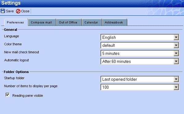 Paramètres : Préférences