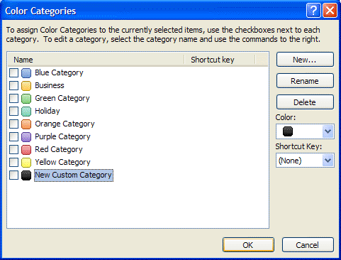 Categorieën in Outlook 2007
