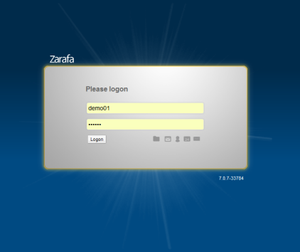 Login screen