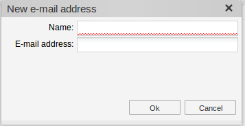 Add new address dialog