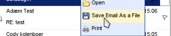 Save Email as a File button