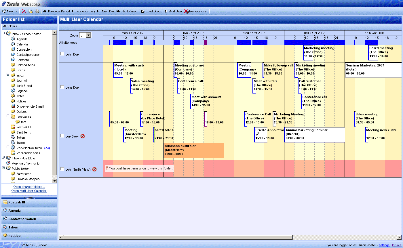 L'agenda multi-utilisateur