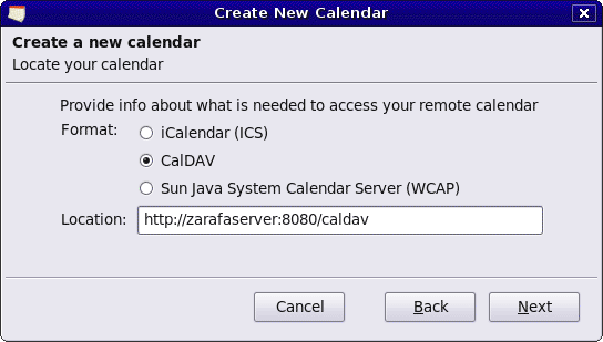 Details voor CalDav