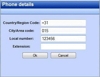 Phone details dialog