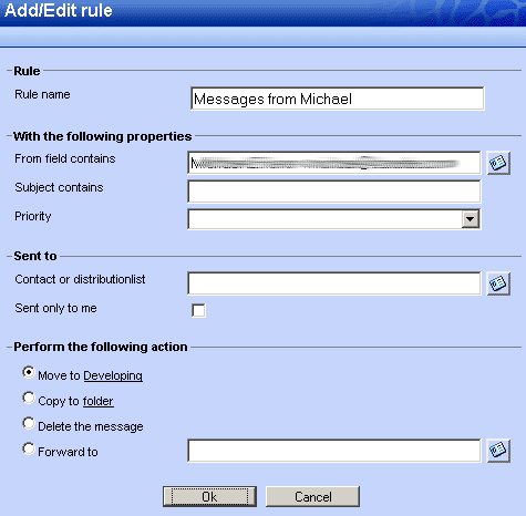 Add/edit rules dialog